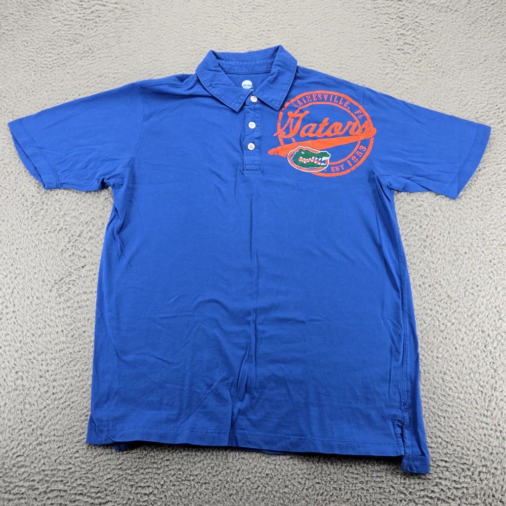 Florida‎ Gators Shirt Mens Large Blue NCAA Short Sleeve Polo Football University